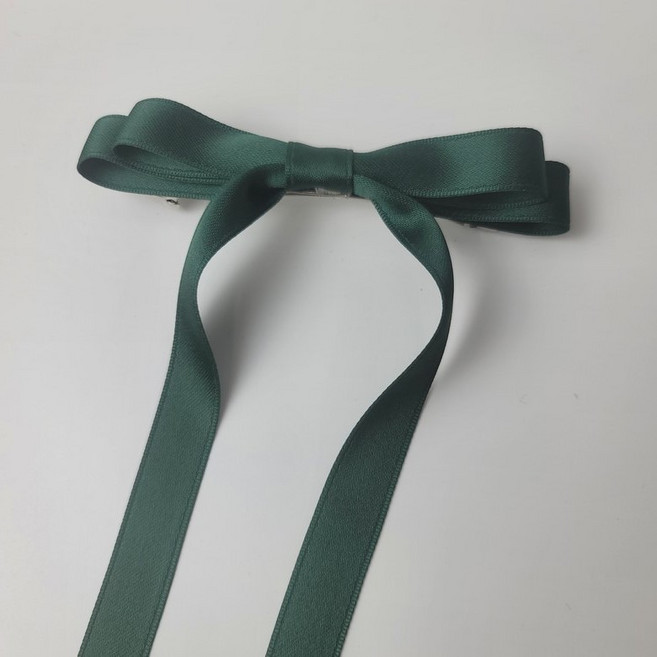 11color 롱리본 롱꼬리 새틴 공단 포인트 헤어핀 동안 소녀 골프 헤어핀 자동핀