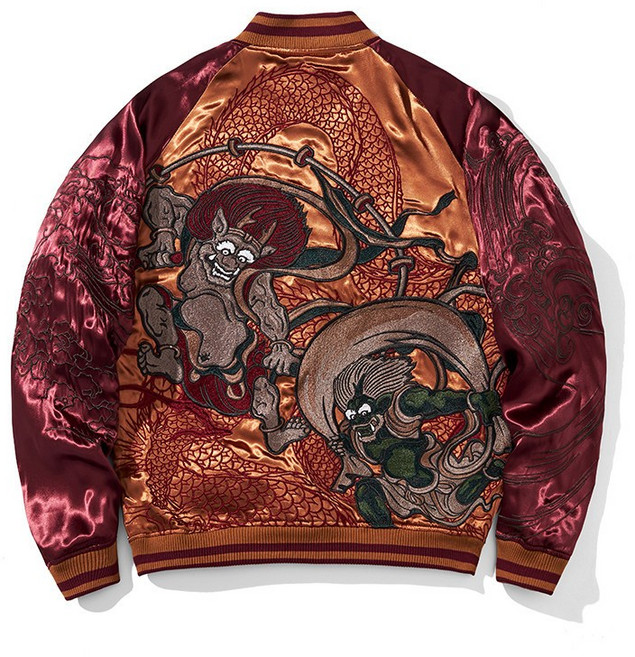 빅사이즈 스카잔 점퍼 남녀공용 봄가을 요코스카 자수 캐주얼 재킷