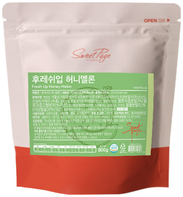 스위트페이지 후레쉬업 허니멜론 파우더 800g, 1개입 × 800g × 1개, 1개입, 1개