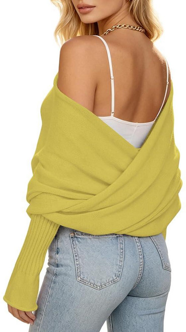 AlisOker Sweater Shawl Wraps for Women Criss Cross Knit Soft Warm Bridal Shrug Bolero Crop Scarf w
