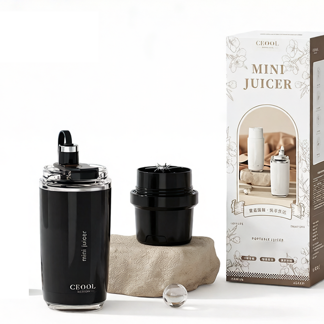 스타일닥터 휴대용 무선 믹서기 SUS304 텀블러 2in1 주스 샷 간편 보틀블렌더, ZK37-블랙