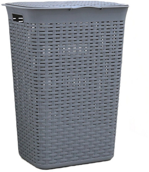 엠씨엠 아누 라탄 대용량 손잡이 빨래 바구니 60L, 그레이