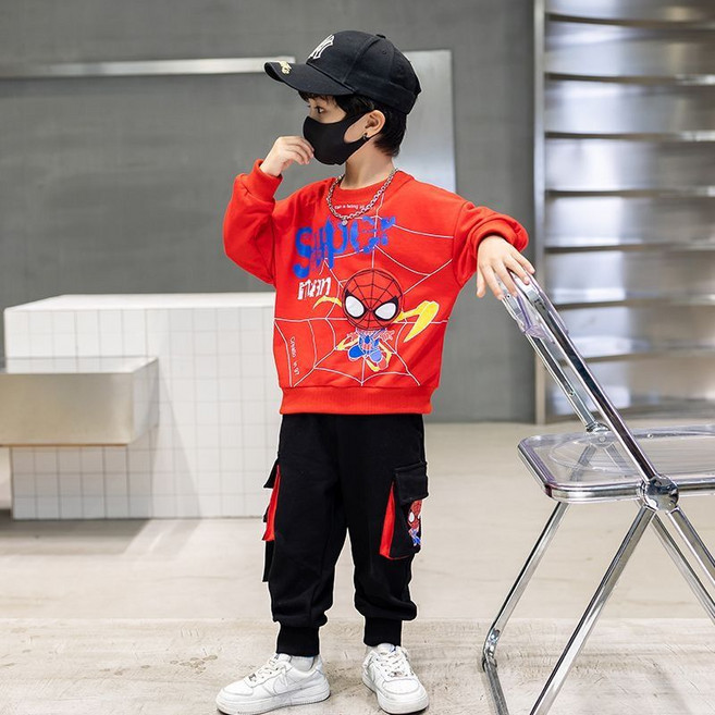 LPP 스파이더맨 캐릭터 남아 춘추 세트 어린이 패션 맨투맨 세트