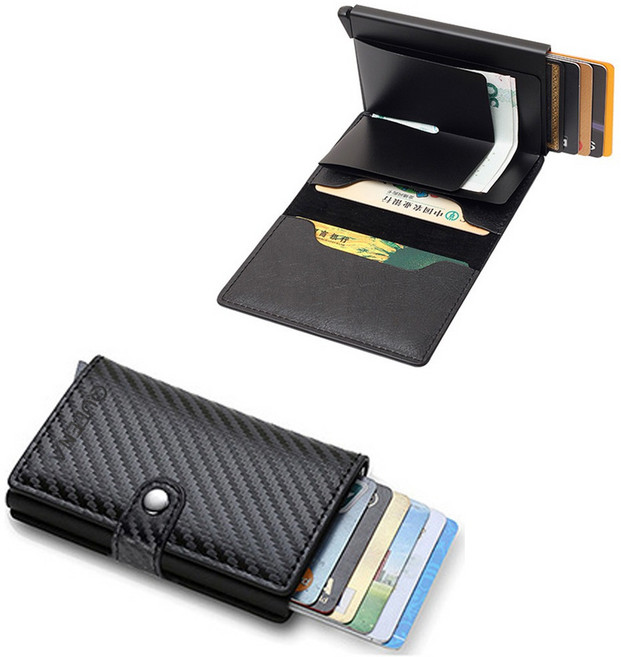 퀴너 원터치 RFID 해킹방지 초소형 미니 카드지갑