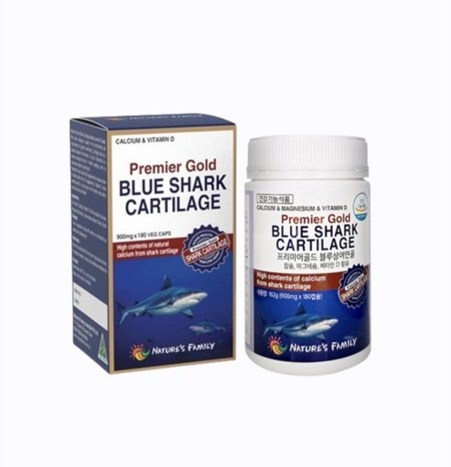 네이처스패밀리 면세점 입점 호주산 청새리 상어연골 100% 900mg 180캡슐, 1개, 180정