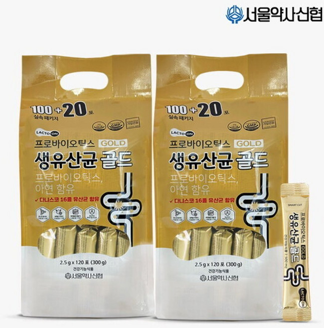 서울약사신협 8개월분 락토온 프로바이오틱스 생유산균 골드 120포 2세트 /총 24, 120정