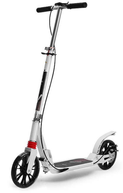 可折疊滑板車, 【雙減震款】白色, 1個