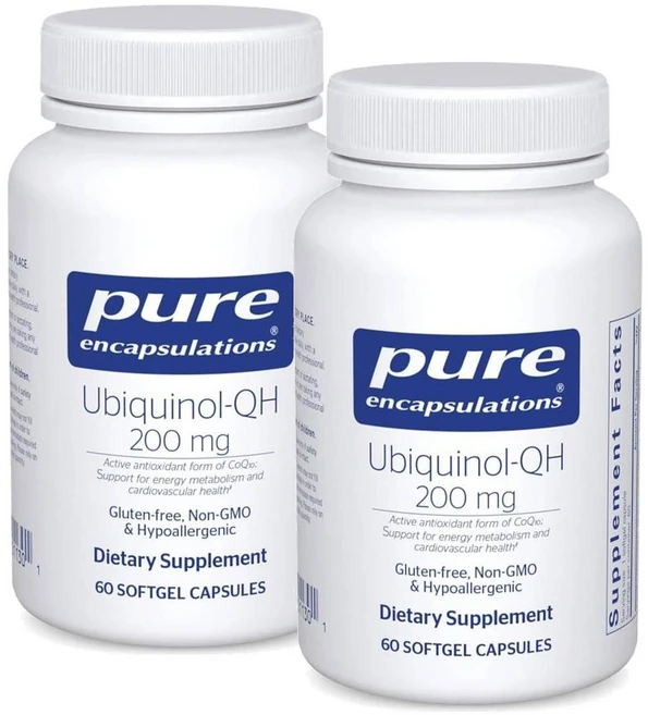 퓨어인캡슐레이션 유비퀴놀 QH 200mg 코엔자임Q10 소프트젤 Pure Encapsulations Ubiquinol, 2개, 60정 - 쿠팡