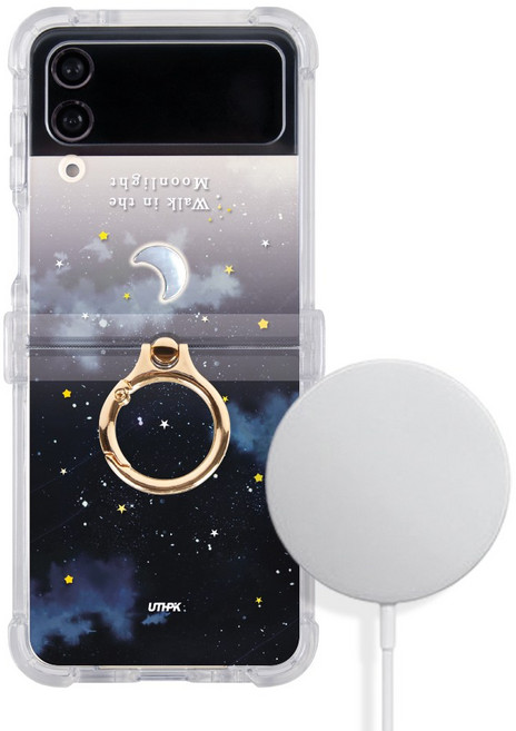 Z플립4 전용 힌지보호 맥세이프 핸드링 디자인 젤하드케이스