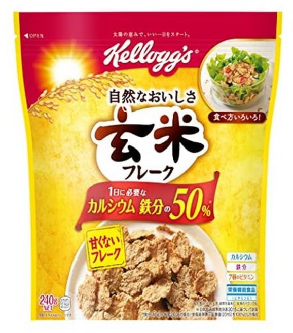일본 켈로그 현미 후레이크 단맛없음, 240g, 6개