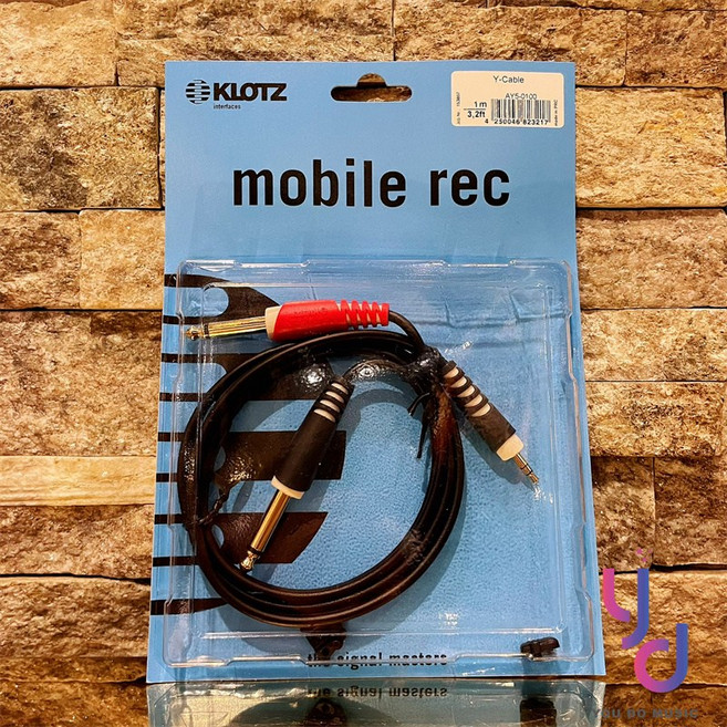 Klotz 雙6.3TS 轉 3.5TRS Y型音源線, 1個, 1公尺