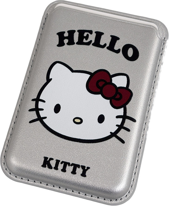 맥세이프 고양이 키티 카드수납 케이스 교통카드지갑, 1개, 실버