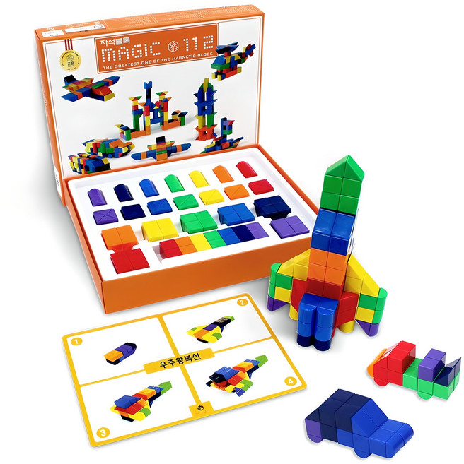 큐블로 매직112 자석블록 112p, 혼합색상, 1개
