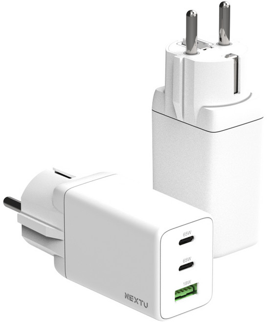 NEXTU 추이팡 QC643GAN WH USB PD 65W PPS GaN 초고속 충전기, 1개