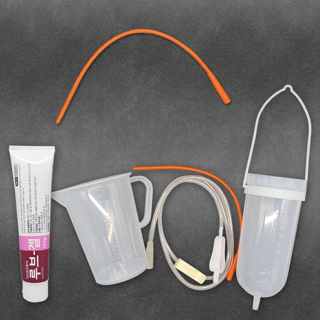 [커피디톡스] 관장기구 단품 구매옵션 카테타 노즐 세척솔 윤활제 온도계 중에서, 기구세트+카테터, 1개 - 쿠팡