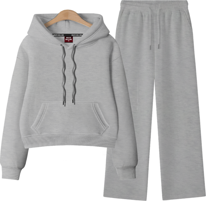 몰토벨리노 [ANSANGSA] 기모 무지 여성 후드 상하세트