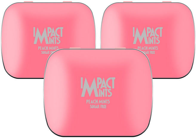 임팩트 민트 캔디 복숭아 독일 무설탕 금연 사탕, 3개, 14g
