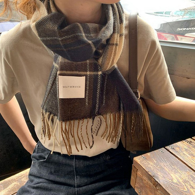 글램디아 클래식 체크 아가일 머플러