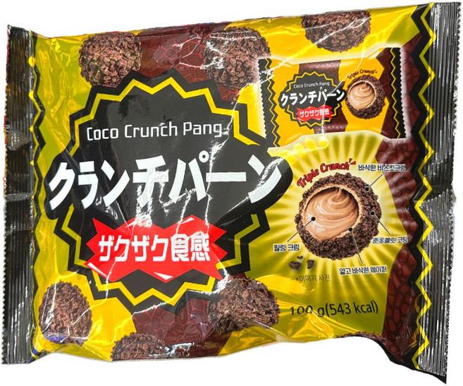 훼밀리 코코크런치팡 초코크림 웨이퍼 초코과자 100g 바삭한 초콜릿 간식, 1개
