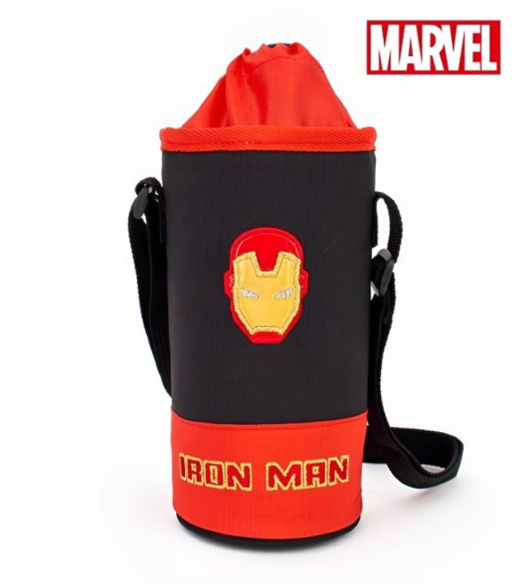 아이언맨 남아 물병 크로스백 어린이 보틀백 외출 미니가방, 1개, 블랙