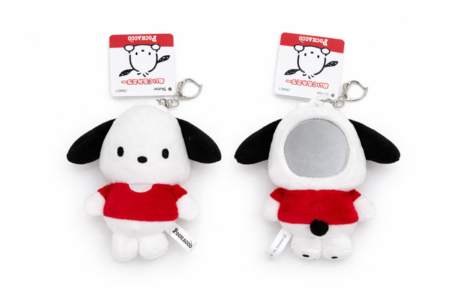 [일본정품] 산리오 헬로키티 귀여운 거울 확대경 키링, 1개, 포차코