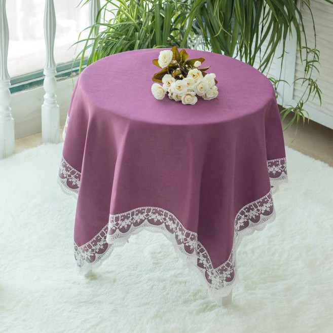 타로 스프레드천 점성술 다크 별자리 대형 베이지 식탁보 매트, 1개, 61. 진보라레이스 사각보 140x200cm