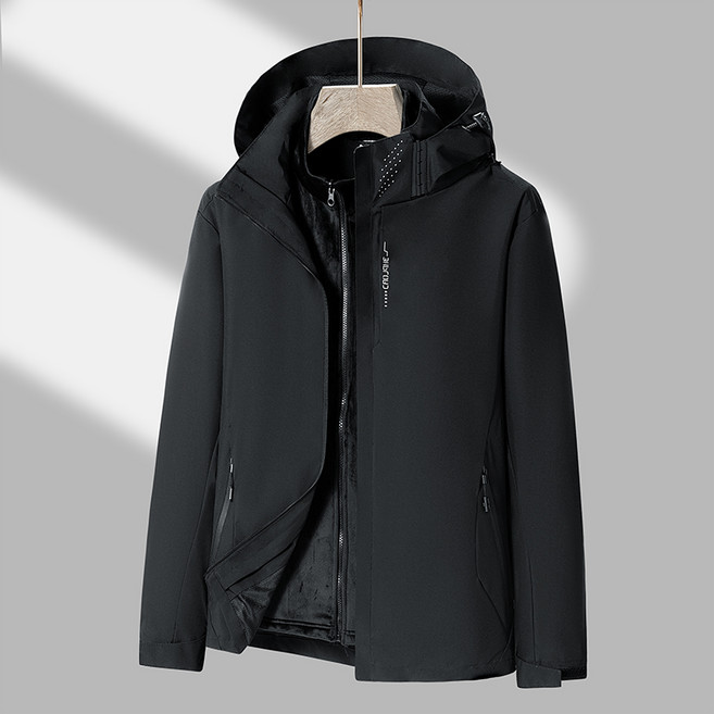 三合一衝鋒外套 男女款防風防水保暖外套 大尺碼防寒鋪棉滑雪外套 情侶兩件式連帽休閒運動風衣夾克