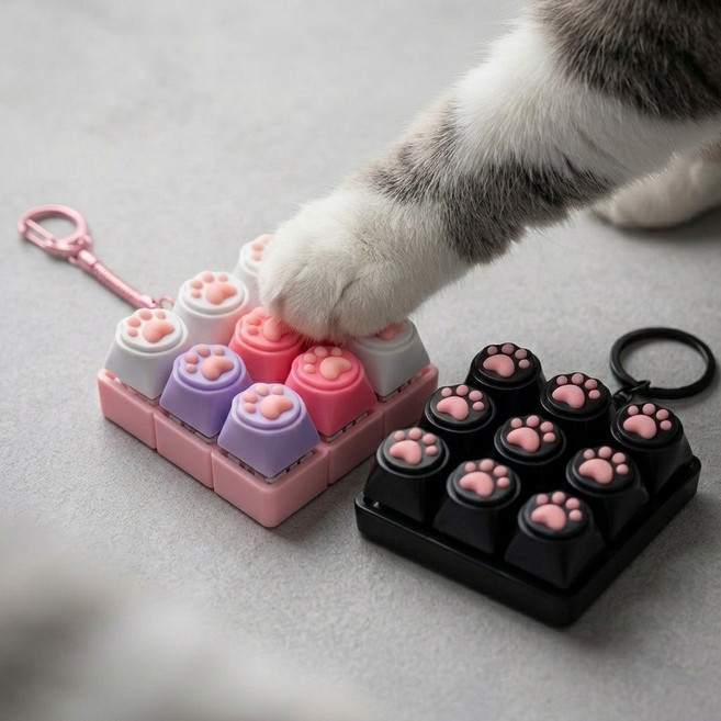 덴넬 딸깍이 키링 귀여운 냥이 발바닥 젤리 냥냥이 젤리키캡