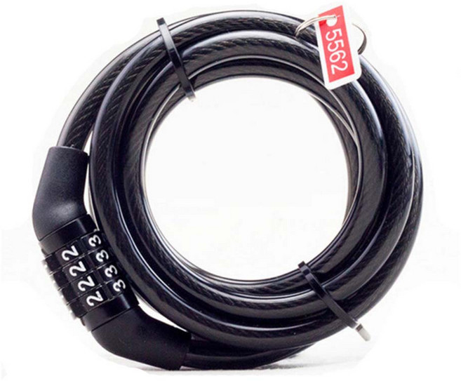 하먼쇼핑- 자전거자물쇠 비밀번호 잠금장치 번호키 킥보드 오토바이 도난방지 1100mm, 상세페이지 참조, 1개