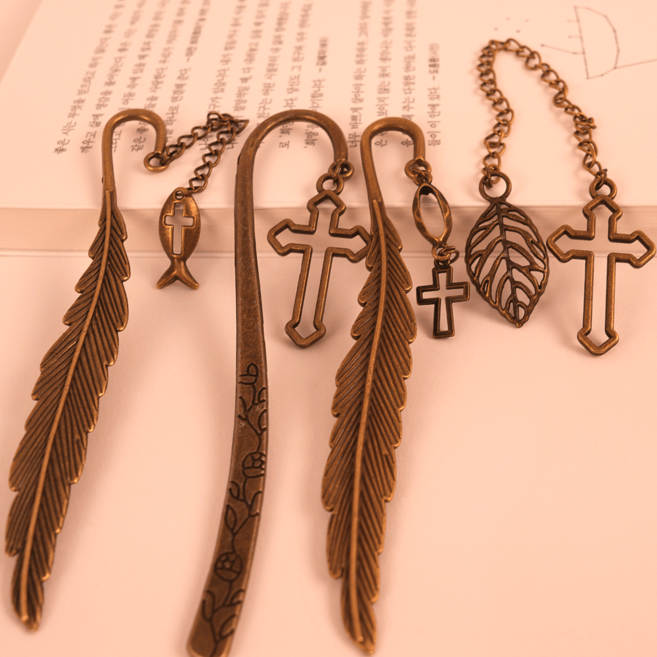 페이지글로우 금속 팬던트 책갈피 북마크 감성 디자인 북마크 시리즈, 1세트, 2. 헤리티지크로스