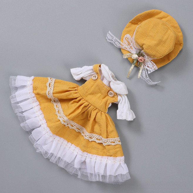 BJD 6分 SD 娃娃衣 30cm 玩偶服飾 公主裙 衛衣套裝, 1個, 小麥色裙帽款,如圖服飾