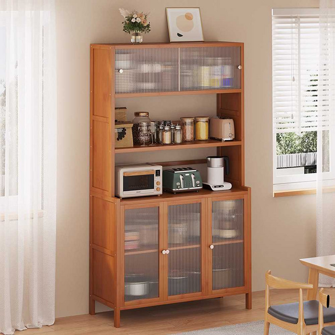 원목그릇장 카페장 홈카페 키큰 찬장 넓은 커피장, 6. 삼문형 높은모델-기본