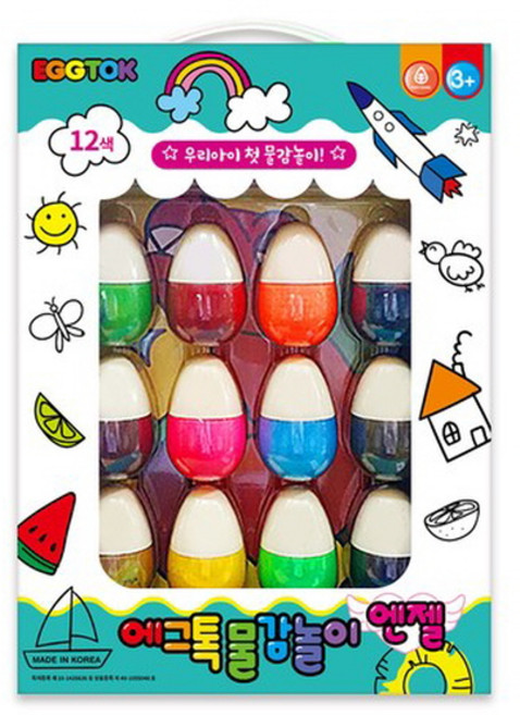 에그톡 물감놀이 엔젤 12 컬러 물감놀이세트, 1개