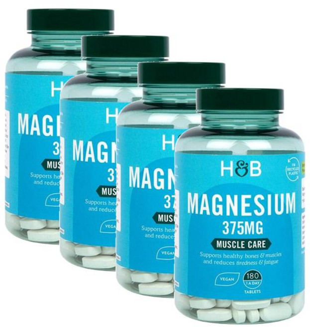홀랜드앤바렛 마그네슘 375mg 머슬케어 Holland & Barrett Magnesium, 180정, 4개