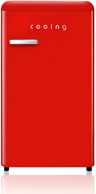 쿠잉전자 레트로 미니 85L 1도어 냉장고, 퓨어레드, REF-90CNR