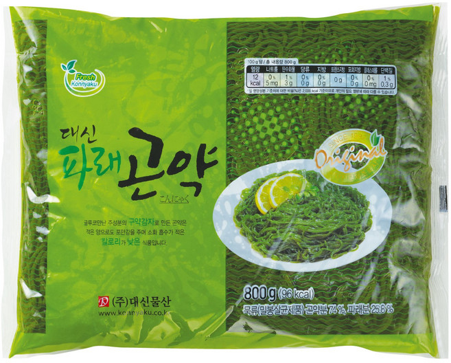 파래곤약 800g 100g당 12Kcal 파래분 함유 면사리 대용량 곤약, 10개