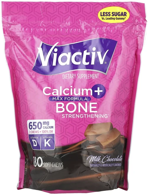 Viactiv 칼슘 + 뼈 강화 밀크 초콜릿 소프트츄 180개, Viactiv칼슘뼈강화밀크초콜릿소프트츄180개 - 쿠팡