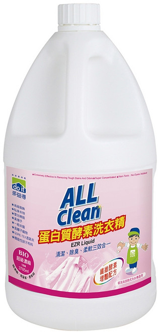 多益得ALL Clean蛋白質分解酵素洗衣精 (1GL / 946 ML) - 三種酵素成份, 一加侖1入/