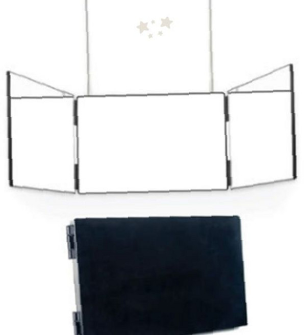 와이낫몰 삼면경 3면거울 3단 접이식 셀프미용 셀프염색 뿌염 거울 각도조절 블랙, 상세페이지 참조