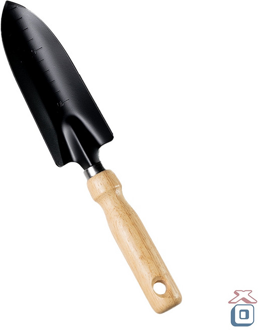 園藝鏟 窄版 帶刻度 木柄鏟, 1個