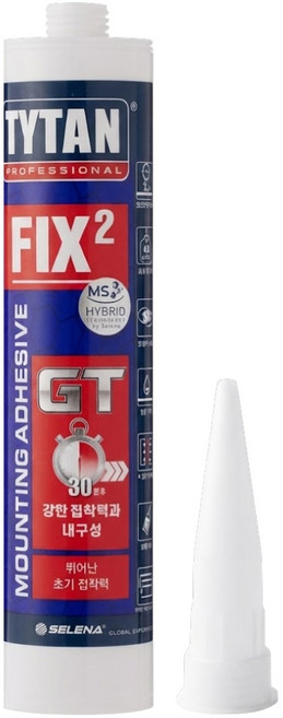 타이탄 픽스2 GT 초강력 하이브리드 속경화 수중 실리콘 접착제 290ml 백색, 1개