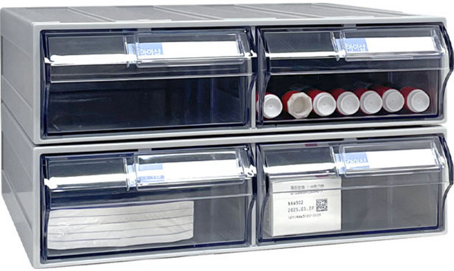 [국내생산 완제품] 시스템 멀티박스 부품 정리함 투명 조립식 수납함 멀티박스301 302 303, 1개, 302 2단