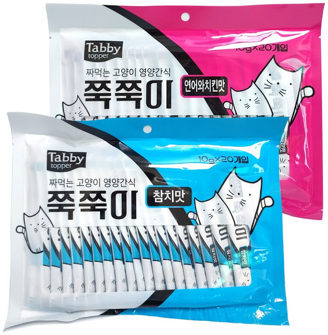 쭉쭉이 짜먹는고양이간식 추르, 2개, 200g, 참치맛1개+연어와치킨맛1개