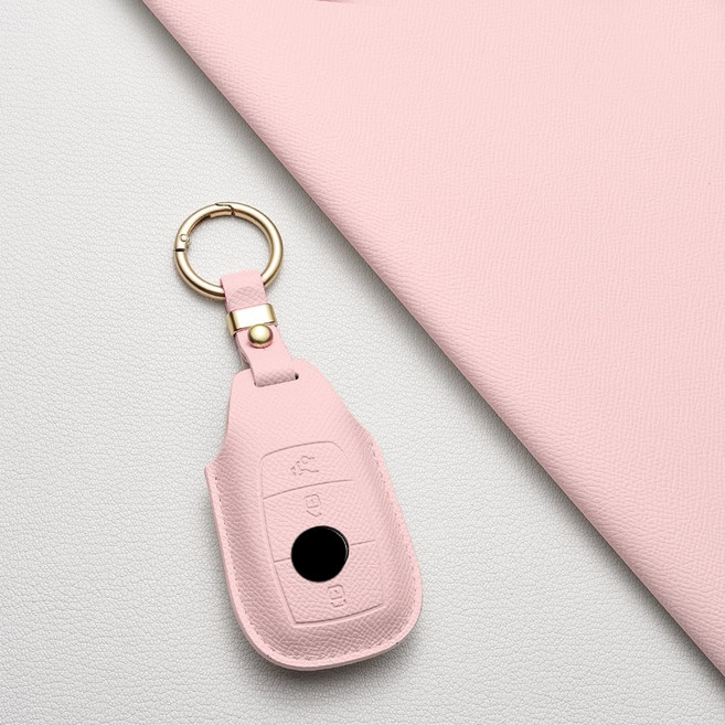 벤츠 키케이스 프리미엄 천연소가죽 전차종 호환 (C/E/S클래스/AMG 등), 벤츠/B 타입, 피치핑크