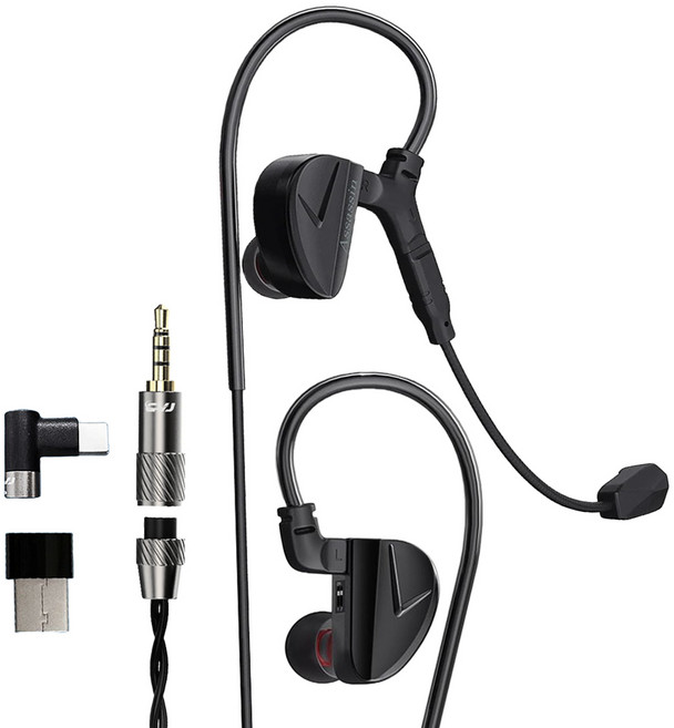 CVJ 어쌔신 인이어 게이밍 이어폰 Assassin 블랙 C타입 / 3.5mm 이어폰/ 게이밍 이어폰 마이크 ED, CVJ 어쌔신(블랙)