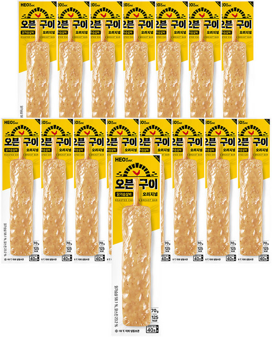 허닭 오븐구이 닭가슴살바 70g 오리지널, 16개