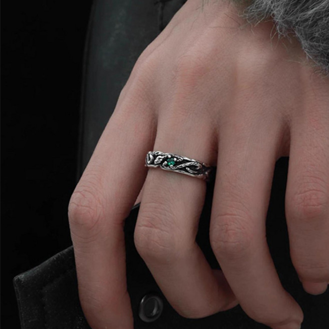 남녀공용 빈티지 심플 레이어드 슬림 오픈링 반지 A2659