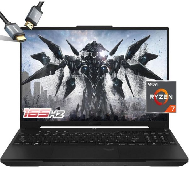 ASUS TUF 게이밍 노트북 A16 - AMD 라이젠 7 7735HS RX7700S RTX 3060보다 우수 16인치 WUXGA 165Hz 디스플레이 RGB 백라이트 키보드