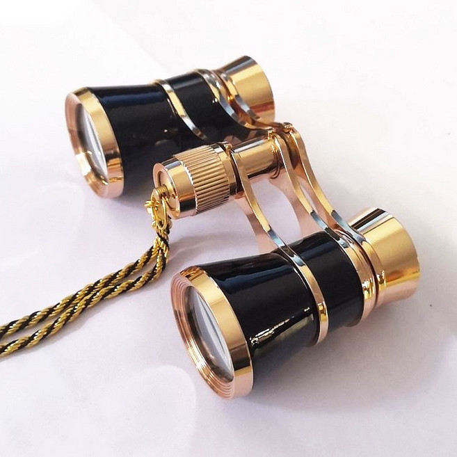 신형 오페라글라스 오페라망원경 공연용 뮤지컬, 1개, 체인 블랙, 기본 색상