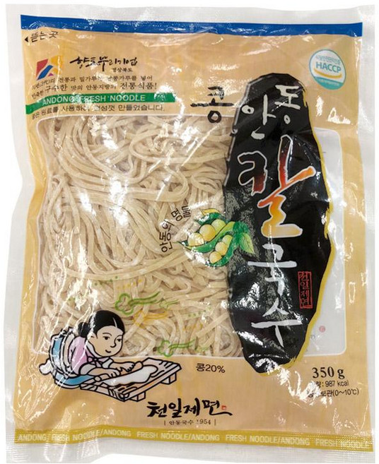 원하프안동콩칼국수 350G천일제면, 1개, 350g
